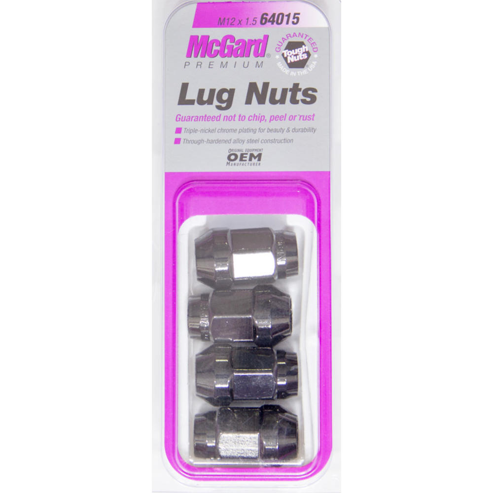 McGard 64015 Black Bulge Cone Seat Style Lug Nuts (M12 x 1.5 Thread Size) - Set of 4