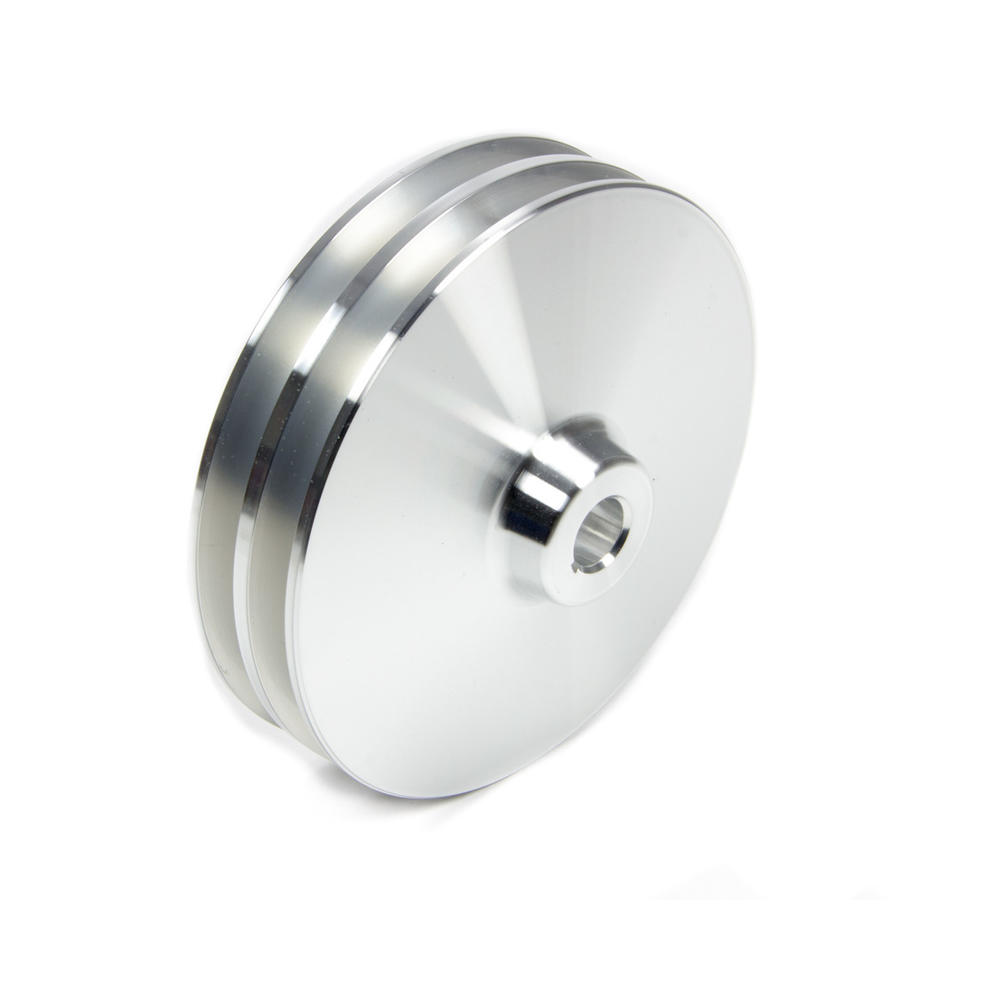 March Performance 521 Clear Powdercoat Aluminum 2-Groove Power Steering Pulley with Keyway