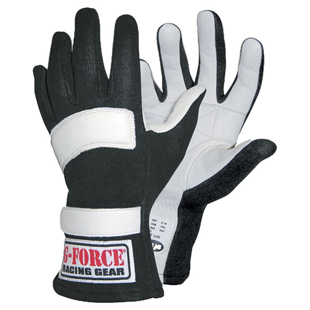 G-FORCE Racing Gear G-Force 4101MEDBK G5 Black Medium Junior Racing Gloves