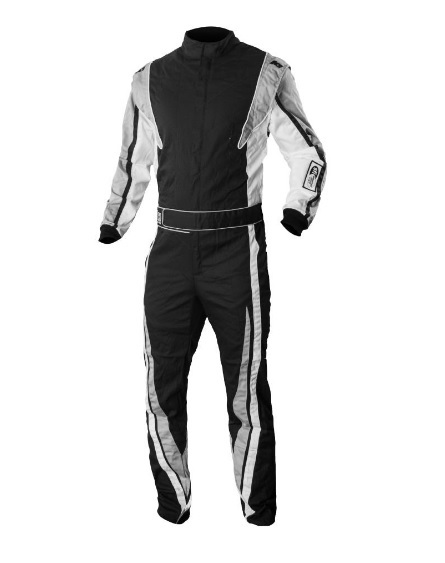 K1 Racegear K1 Race Gear 20-VIC-N-3XL SFI 3.2a/1 Victory Auto Racing Suit (Black/White/Grey, XXX-Large)