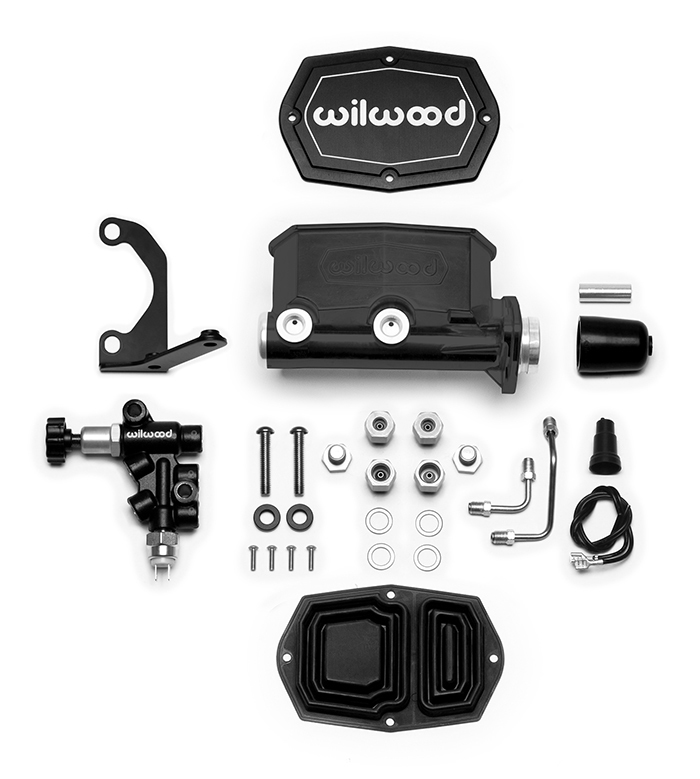 Wilwood Brakes Wilwood 261-14963-BK Compact Tandem M/C Kit with Bracket/Valve