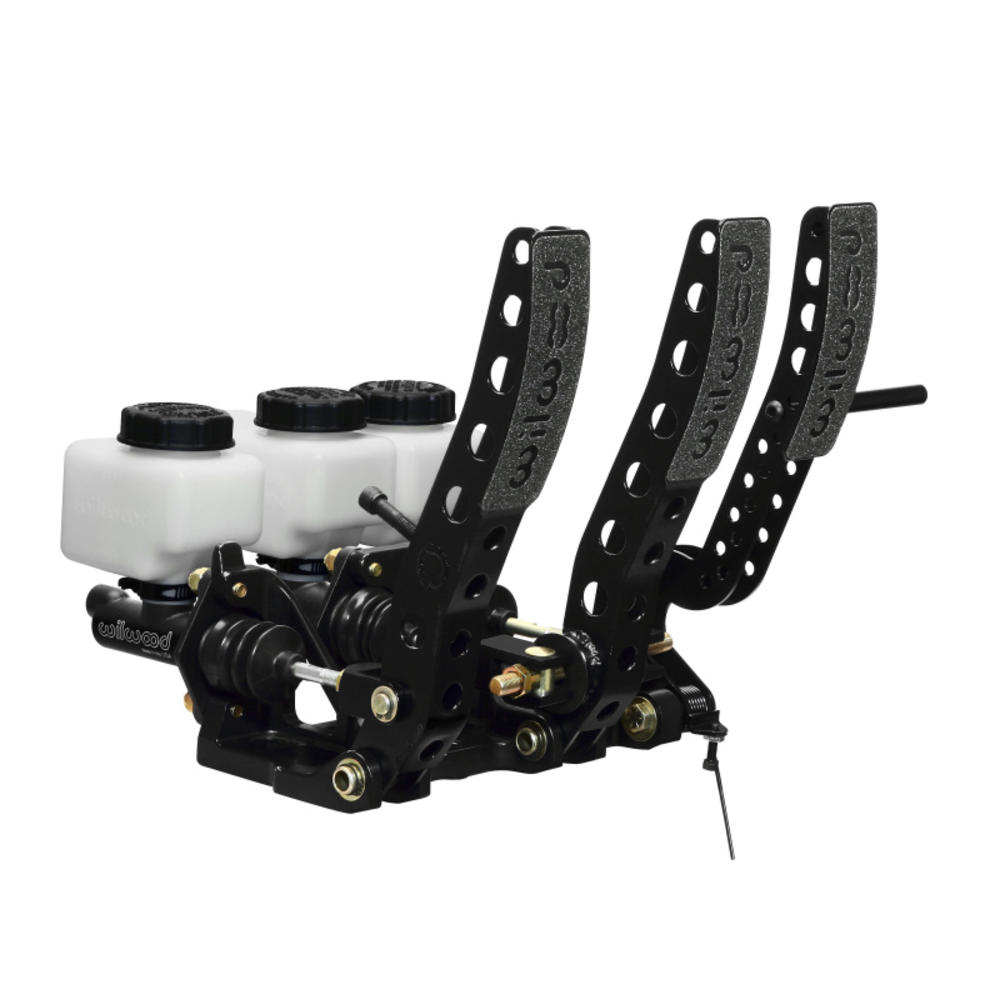 Wilwood Brakes Pedal Assembly, Gas/Brake/Clutch, 5.25 to 1 Ratio, Forward Floor Mount, Aluminum, Black Paint, Each