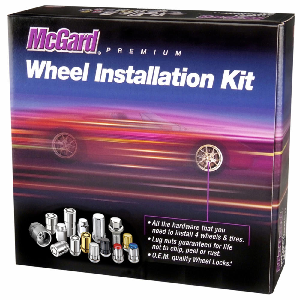 McGard 84538 Black (M12 x 1.5 Thread Size) Bulge Style Cone Seat Wheel Installation Kit for 5-Lug Wheels