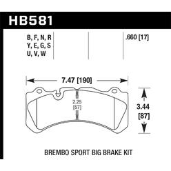 Hawk Performance HB581Q.660 DTC-80 Disc Brake Pad Fits 18 S60