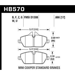 Hawk Performance HB570F.666 HPS Disc Brake Pad Fits 07-19 Cooper