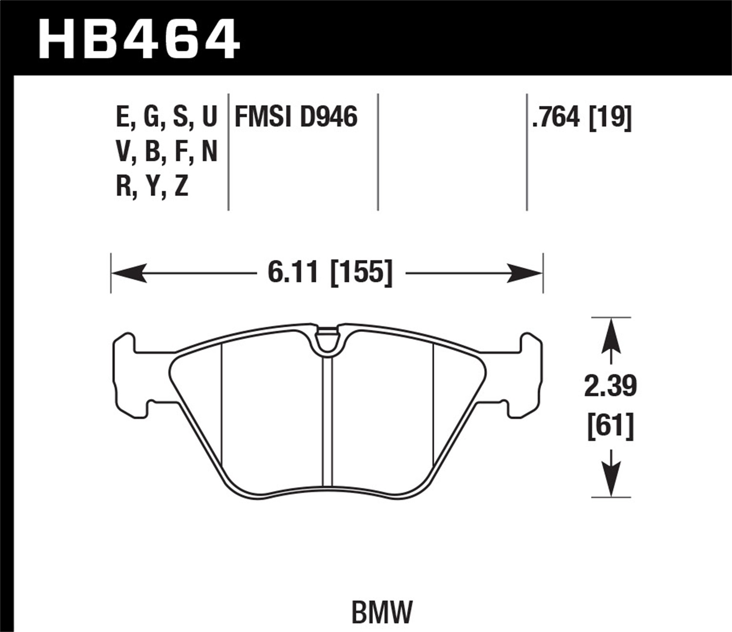 Hawk Performance HB464S.764 HT-10 Disc Brake Pad