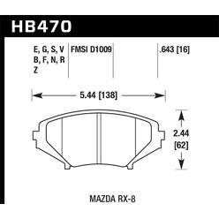 Hawk Performance HB470N.643 HP Plus Disc Brake Pad Fits 04-11 RX-8