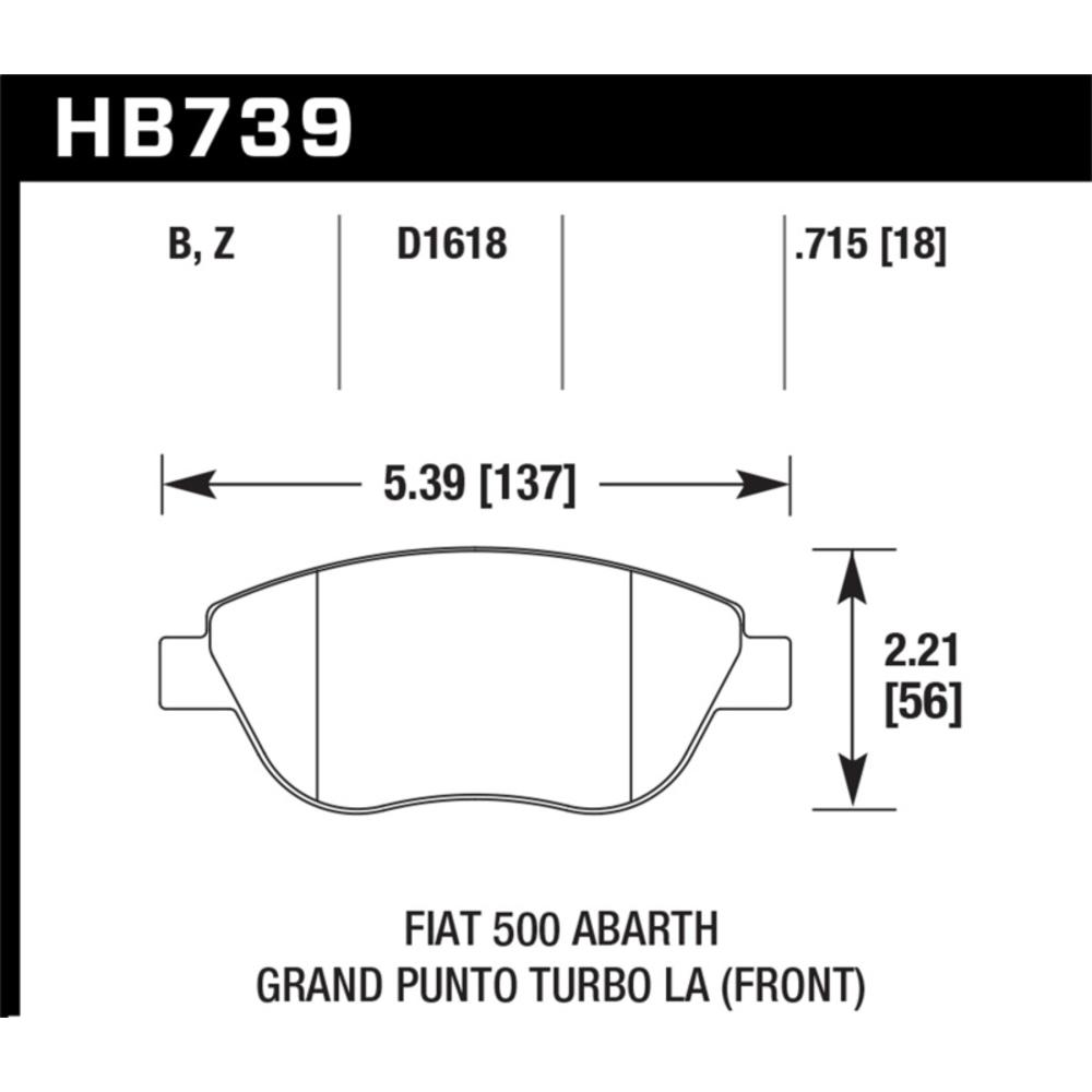 Hawk Performance HB739Z.715 Performance Ceramic Disc Brake Pad Fits 12-13 500