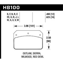 Hawk Performance HB100U.480 DTC-70 Disc Brake Pad
