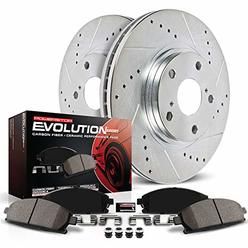 Powerstop Power Stop K2203 Front Z23 Carbon Fiber Brake Pads with Drilled & Slotted Brake Rotors Kit