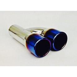 DIFFERENT TRENDS Dt-24160bf Reversible Dual Round Rolled Edge W/Blue Flame Exhaust Tip 2.25in Id/6.25inx3in