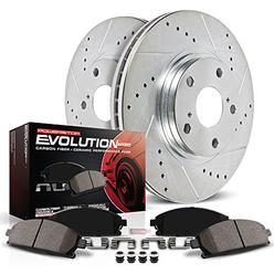 Powerstop Power Stop K2071 Front Z23 Carbon Fiber Brake Pads with Drilled & Slotted Brake Rotors Kit