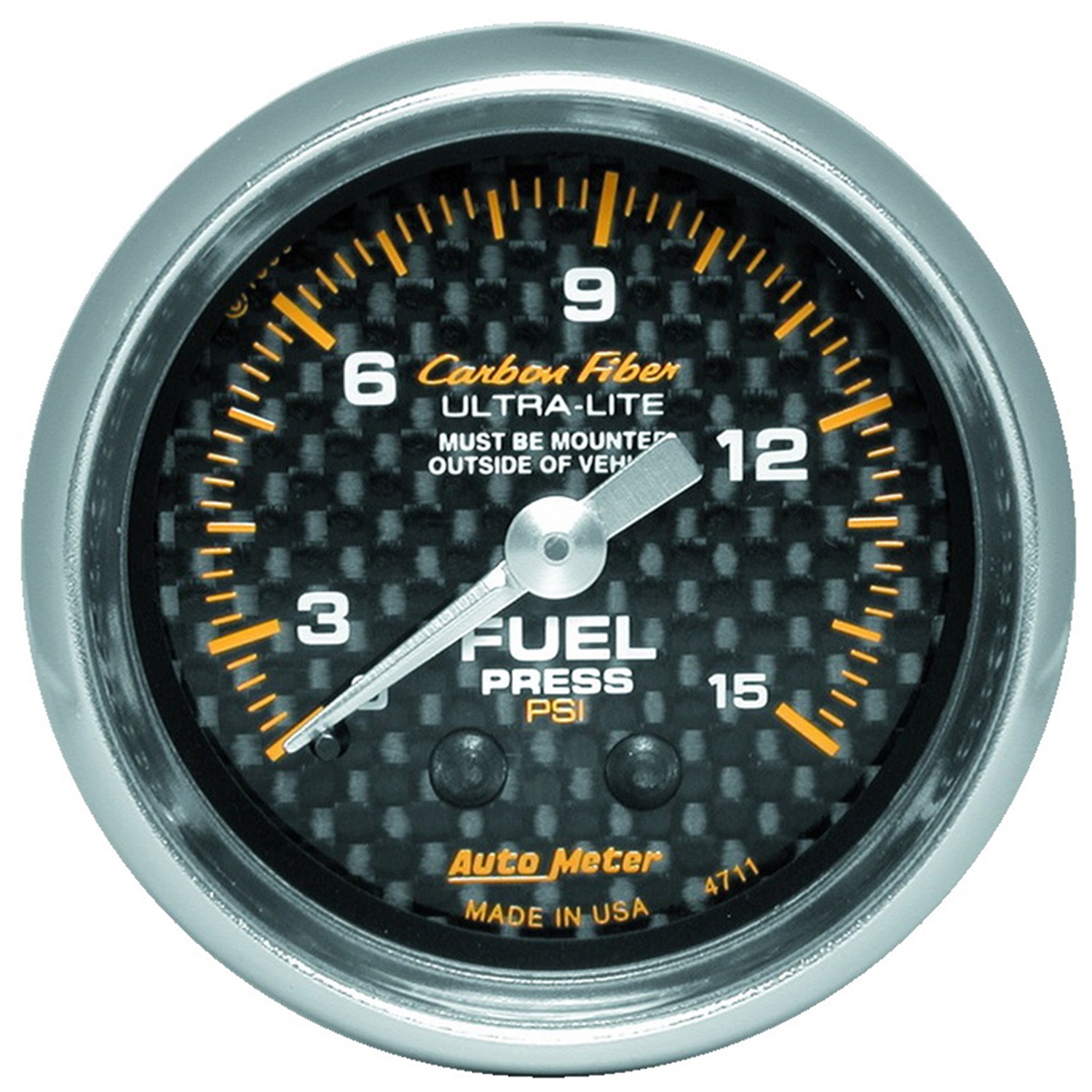 AutoMeter 4711 Carbon Fiber Mechanical Fuel Pressure Gauge