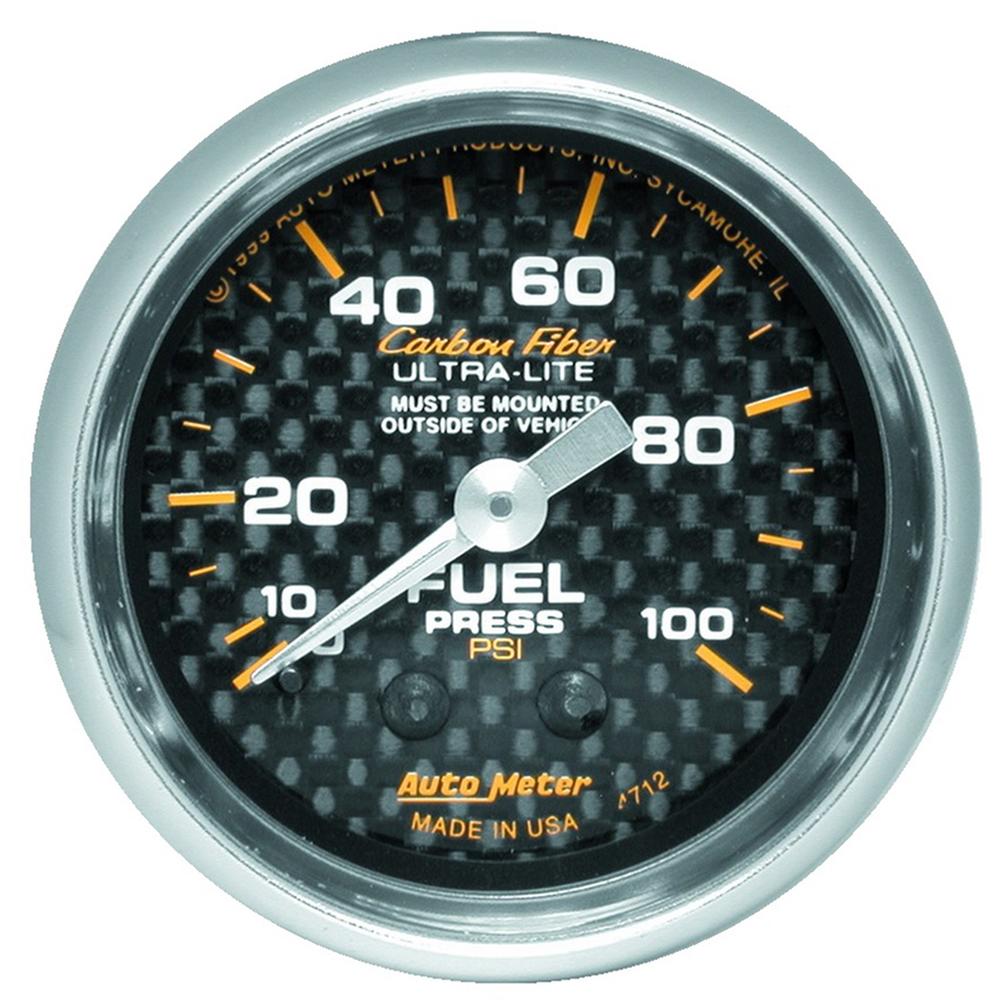 AutoMeter 4712 Carbon Fiber Mechanical Fuel Pressure Gauge
