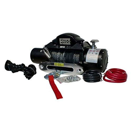 Engo (Sr Model) 10,000 Lb. (4536Kg) 12 Volt Electric Winch with Synthetic Rope(Bs Finish)