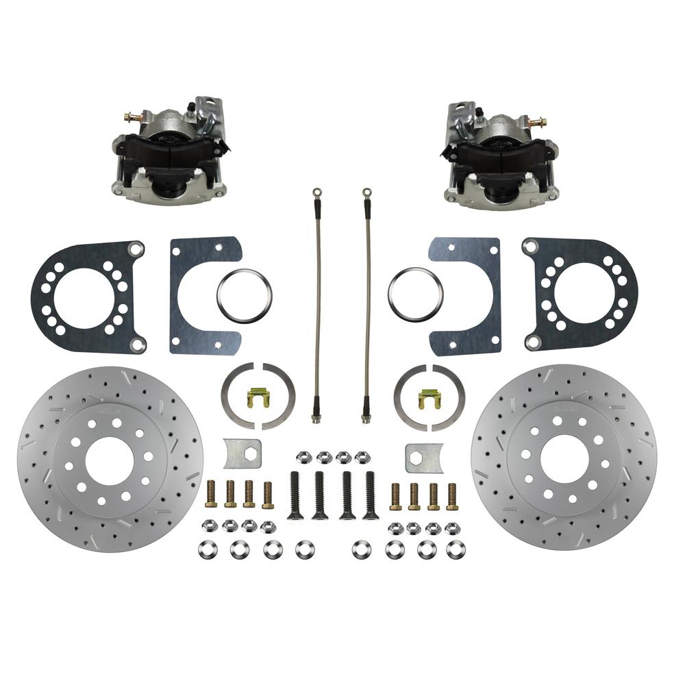 LEED Brakes Rear Disc Brake Kit  with Drilled Rotors and Zinc Plated Calipers