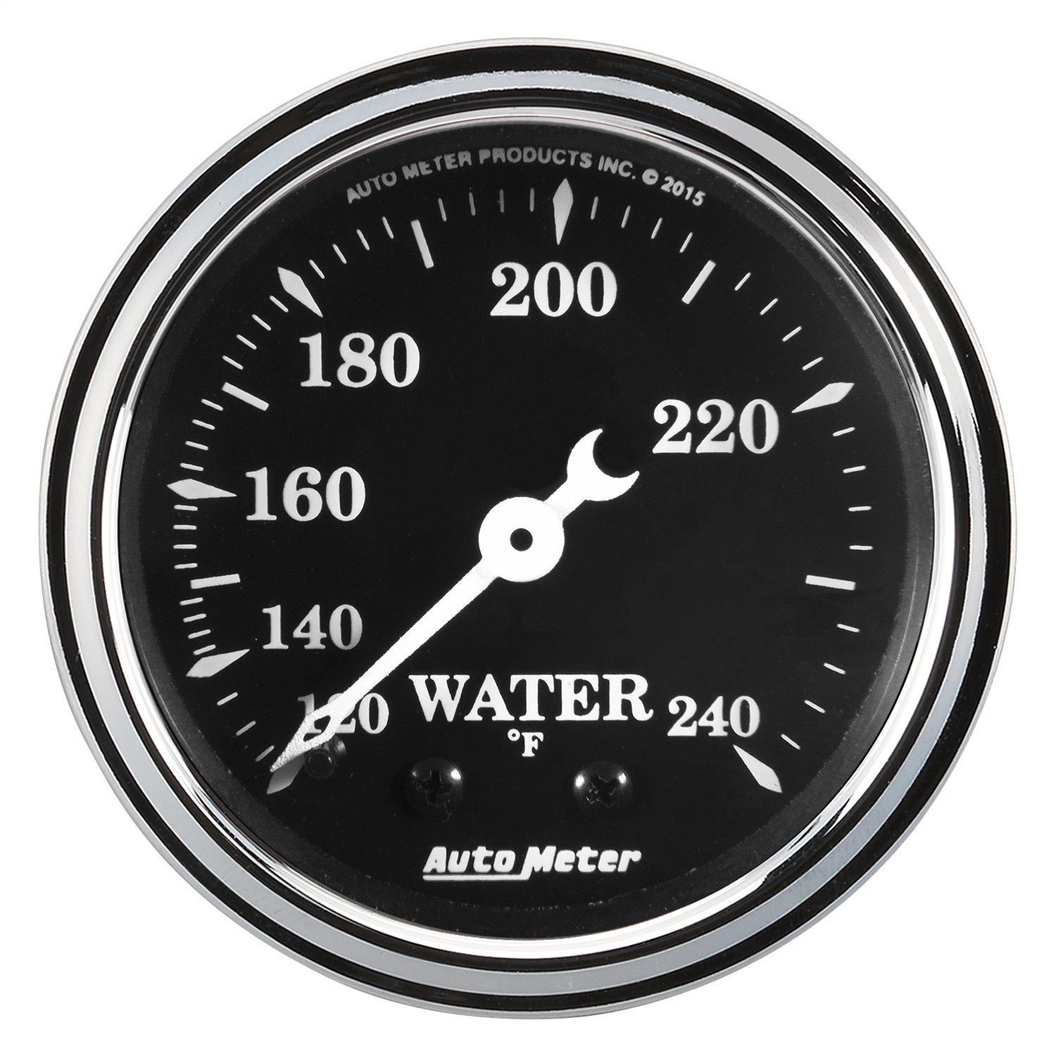 AutoMeter 1733 Old Tyme Black Mechanical Water Temperature Gauge