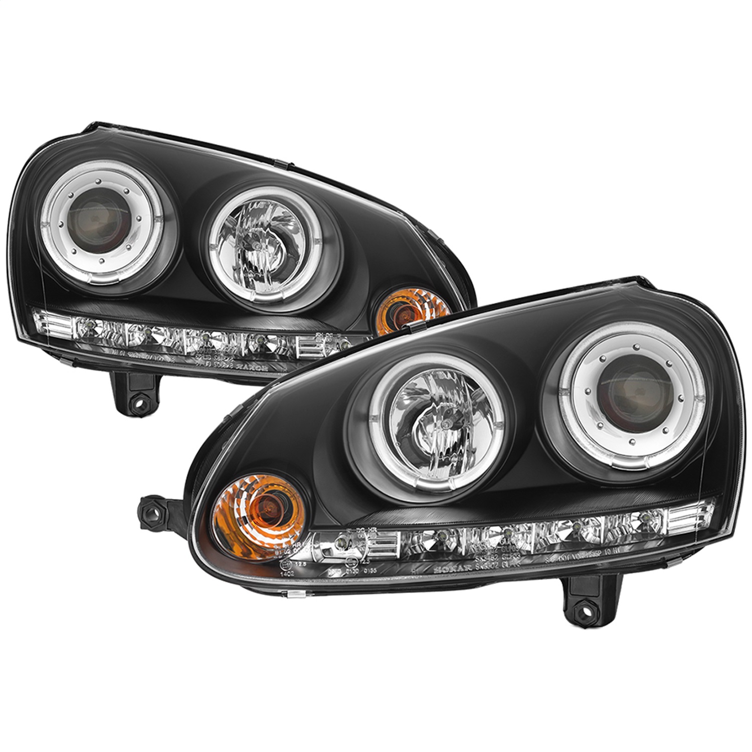 Spyder Auto 5012098 Halo LED Projector Headlights Fits 06-09 GTI Jetta Rabbit