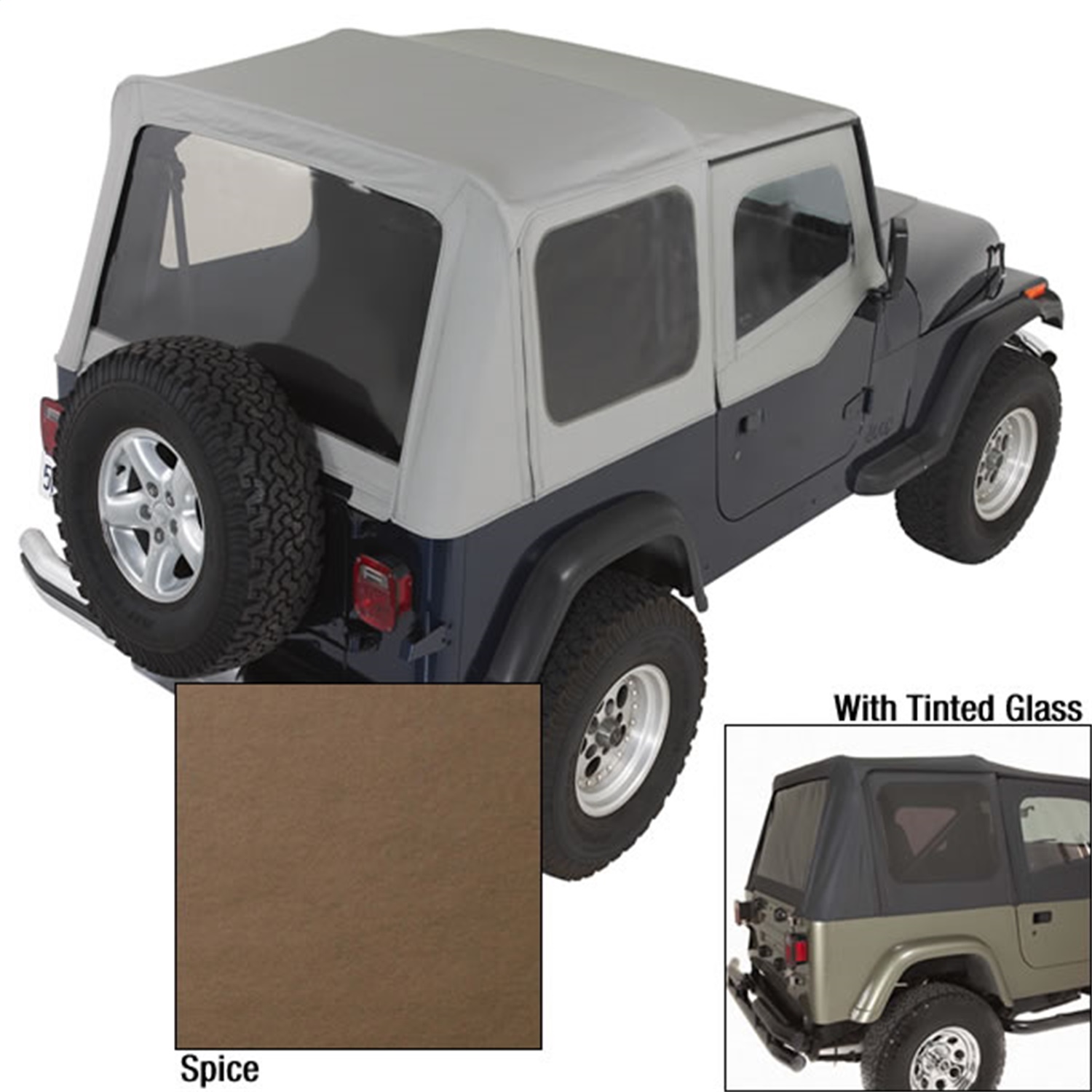 Rugged Ridge 13702.37 Fabric Replacement Top Fits 88-95 Wrangler (YJ)