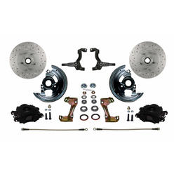 LEED Brakes Spindle Kit with Drilled Rotors  and Black Powder Coated Calipers
