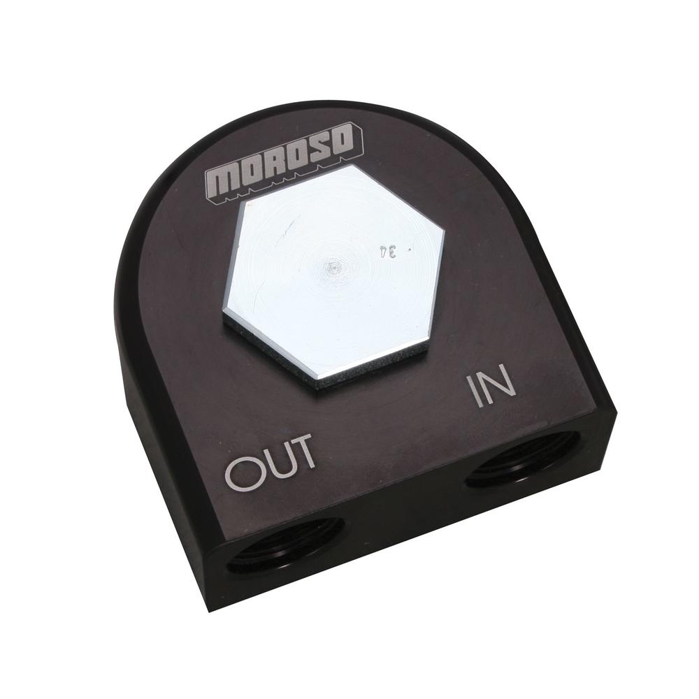 Moroso - 23682 Remote Oil Filter Adapter, 90 Deg, 3/4" -16