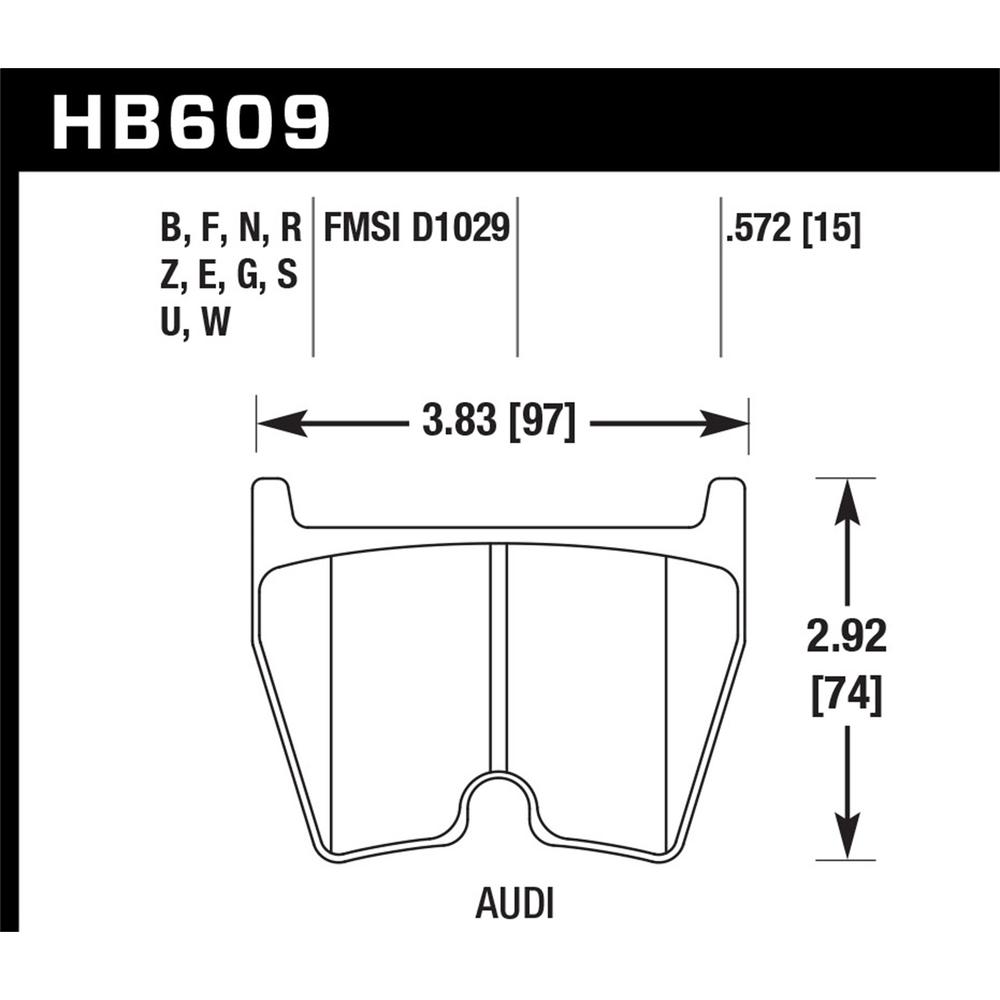 Hawk Performance HB609G.572 DTC-60 Disc Brake Pad Fits Gallardo R8 RS4 RS5 RS6