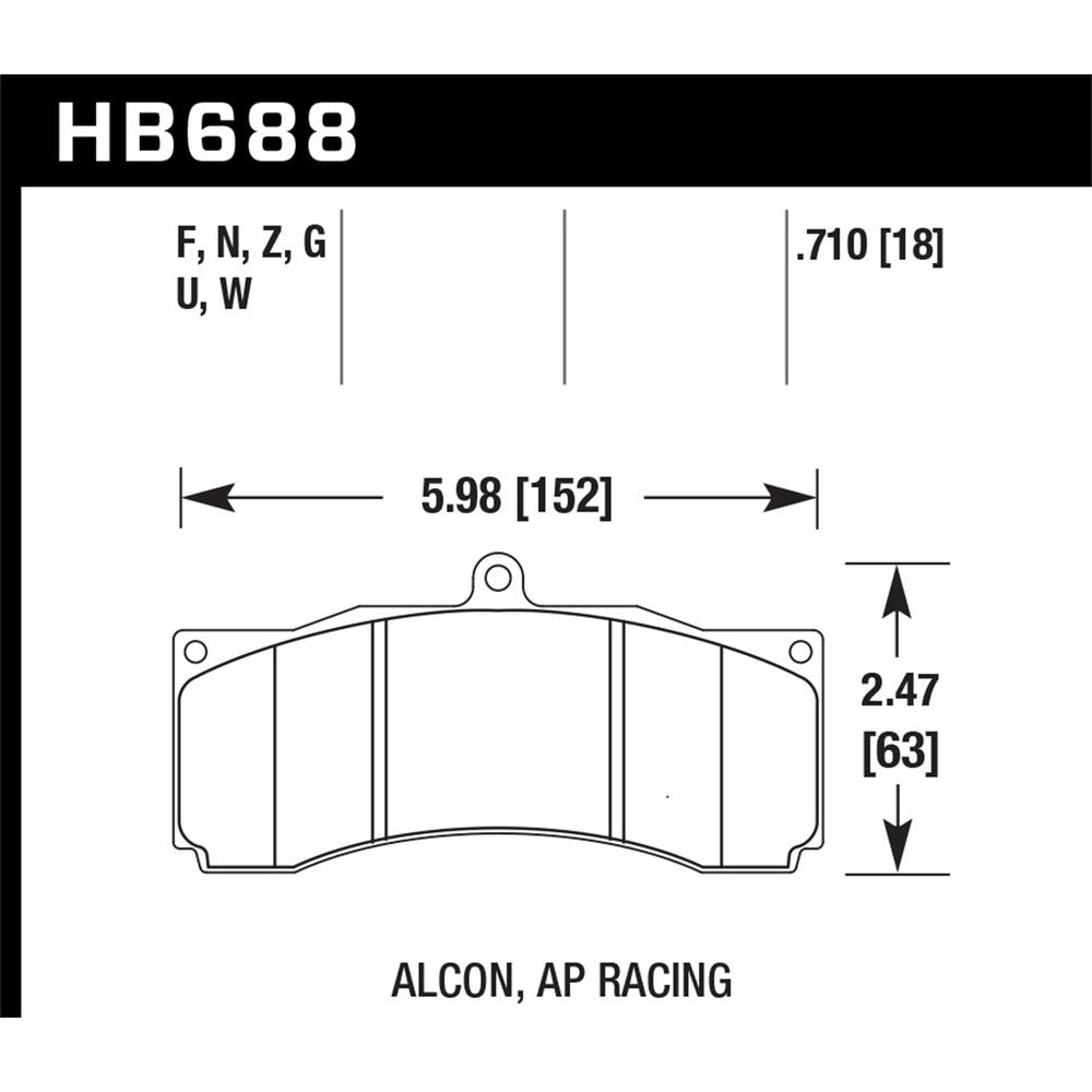 Hawk Performance HB688U.710 DTC-70 Disc Brake Pad