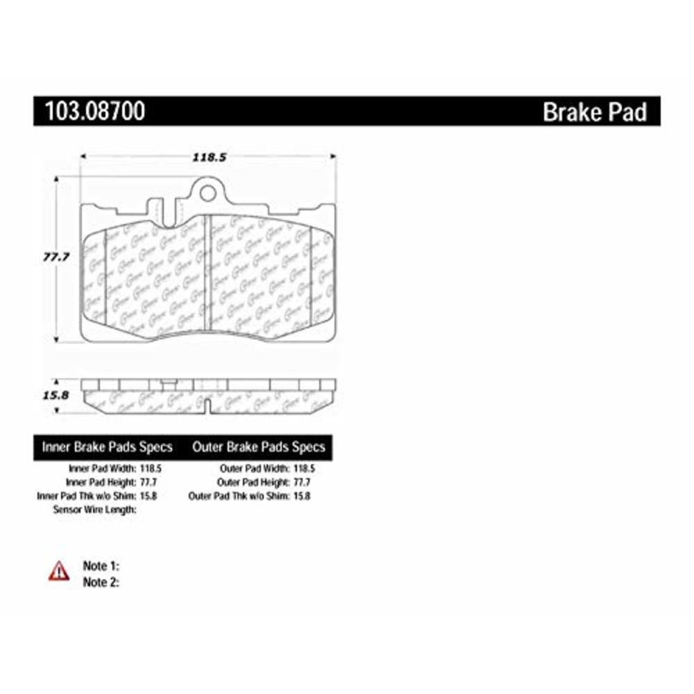 Centric Parts Disc Brake Pad Set P/N:103.08700
