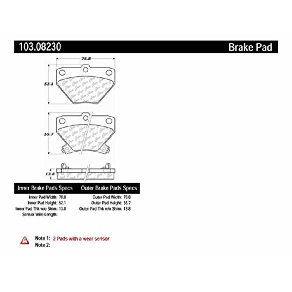 Centric Parts Disc Brake Pad Set P/N:103.08230