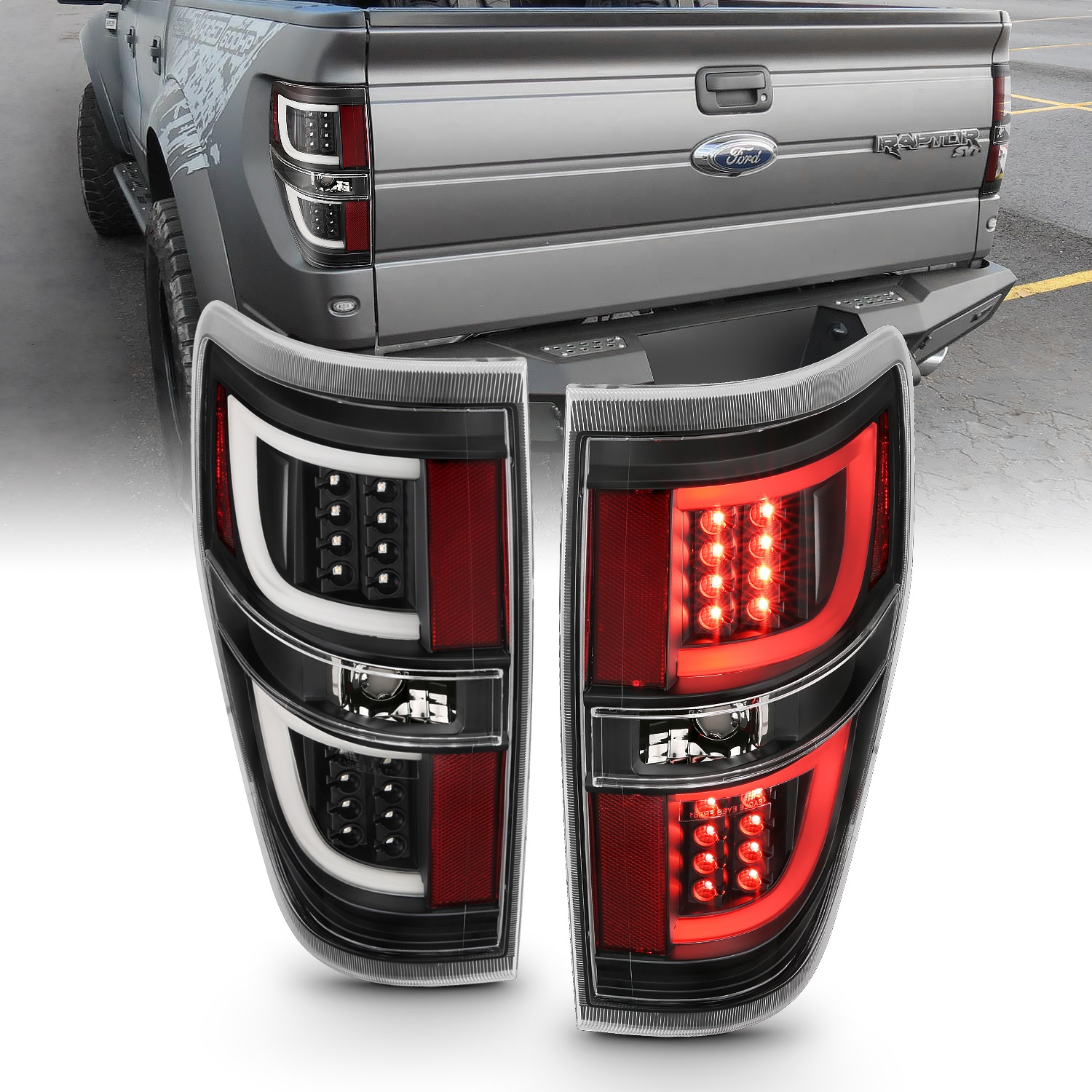 AnzoUSA 311257 Tail Light Assembly Fits 09-13 F-150