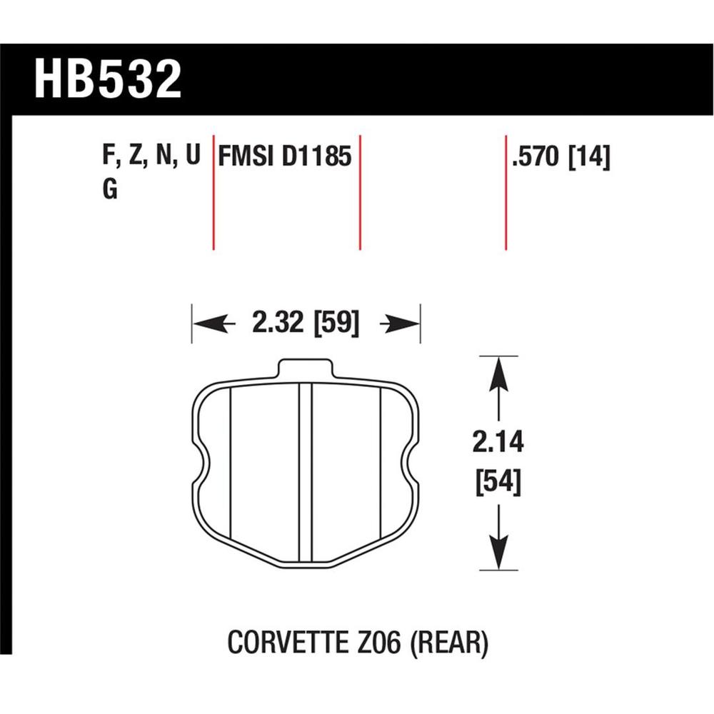 Hawk Performance HB532F.570 HPS Disc Brake Pad Fits 06-13 Corvette