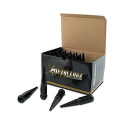 Metal Lugz Spiked Lugz Black 14x2.0 Thread 4.4" Overall Length kit Contains 24 Lugs & 1 Key