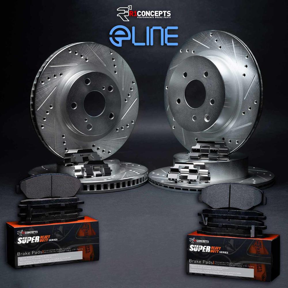 R1 Concepts WGXH2-48182 R1 Brake Rotors - D/S - Silver w/ Sup Dty Pads & Hdw