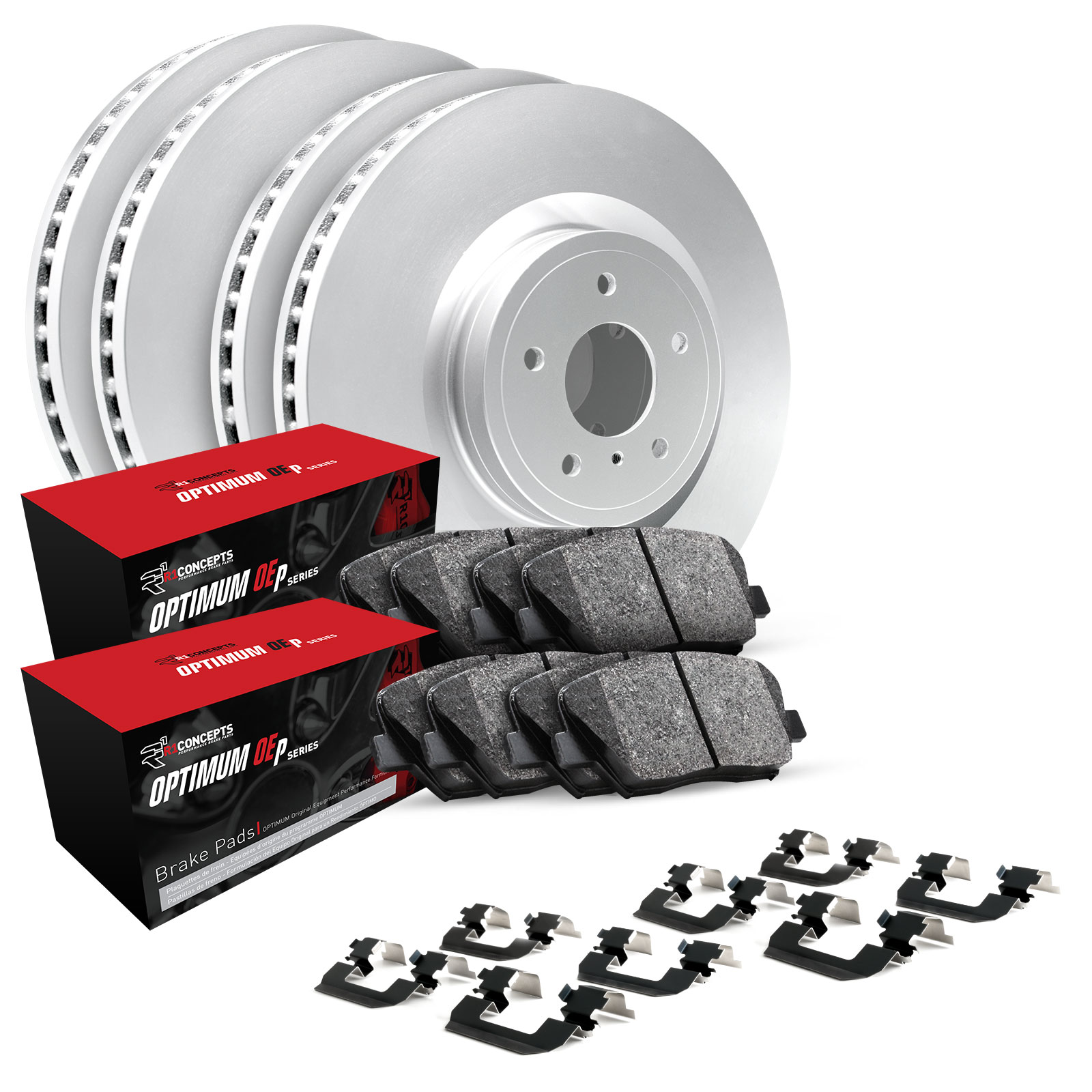 R1 Concepts R1 Brake Rotors - Carbon Coated w/ Optimum Oe Pads & Hdw