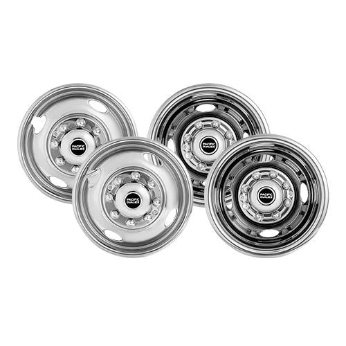 Pacific Dualies 38-1608 Polished 16 Inch 8 Lug Stainless Steel Wheel Simulator Kit for 1974-2000 Chevy GMC 3500,