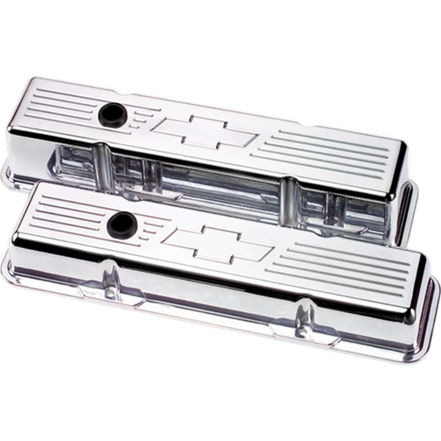 Billet Specialties Valve Covers Small Block Tall Bowtie Polished