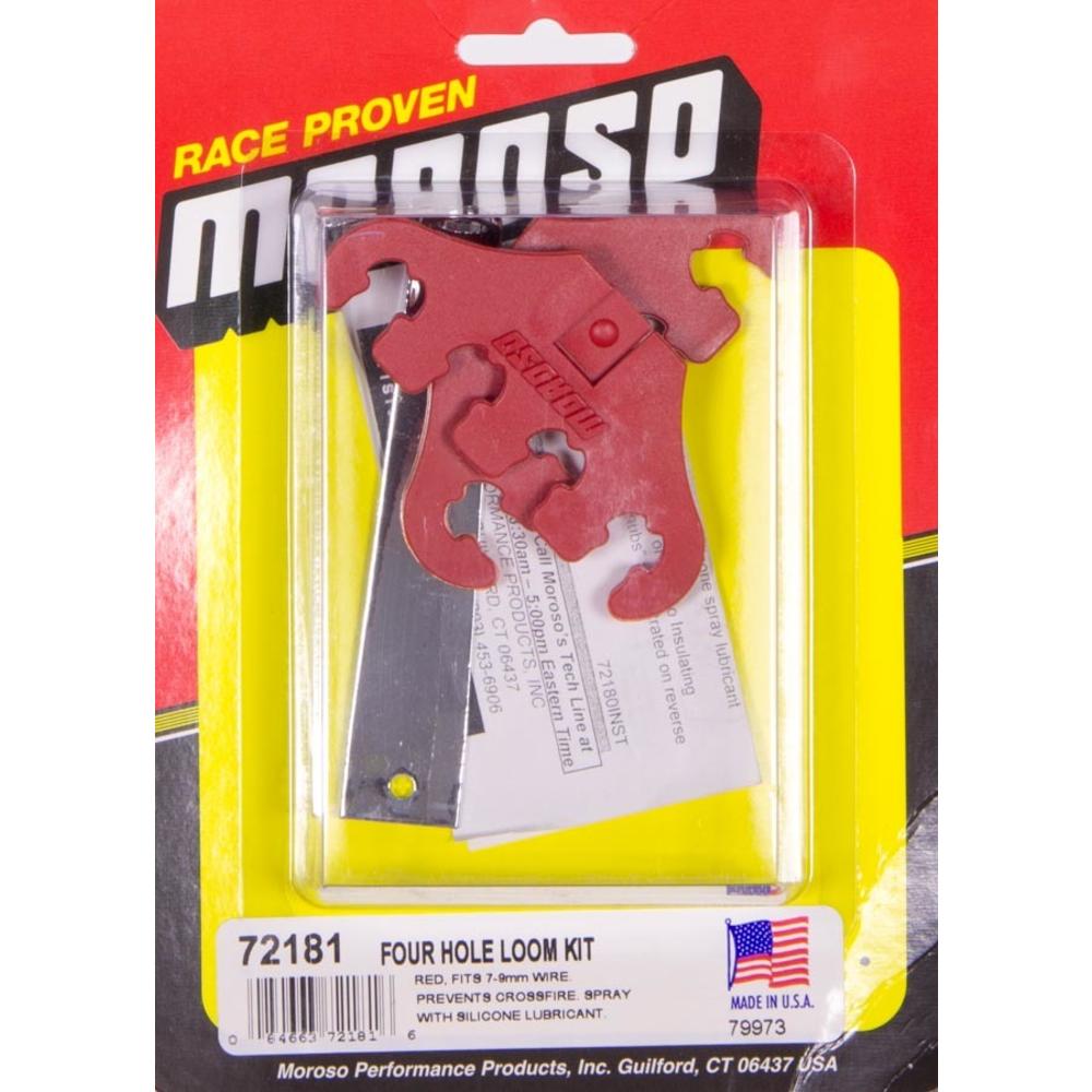 Moroso 72181 Wire Loom Kit, 4 Hole, Red