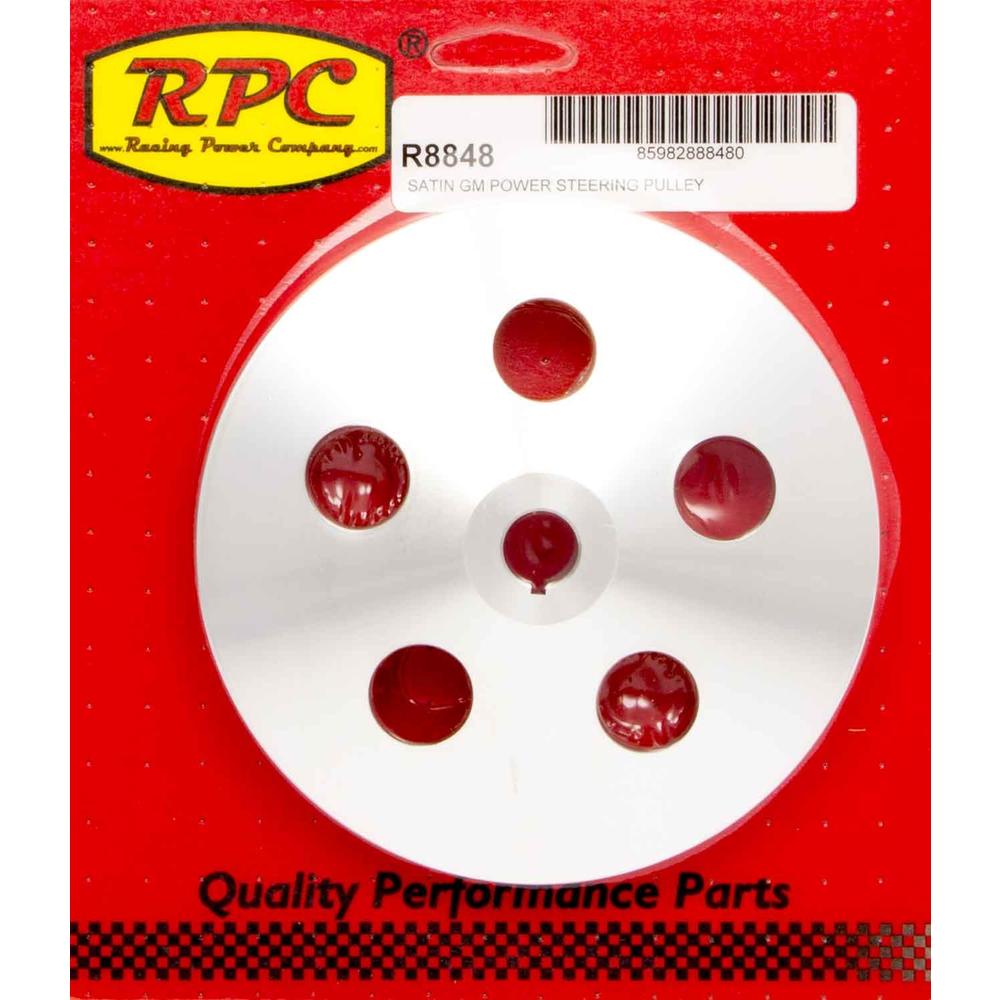 Racing Power Company Racing Power R8848 Satin Aluminum Early GM Single Groove Power Steering Pulley