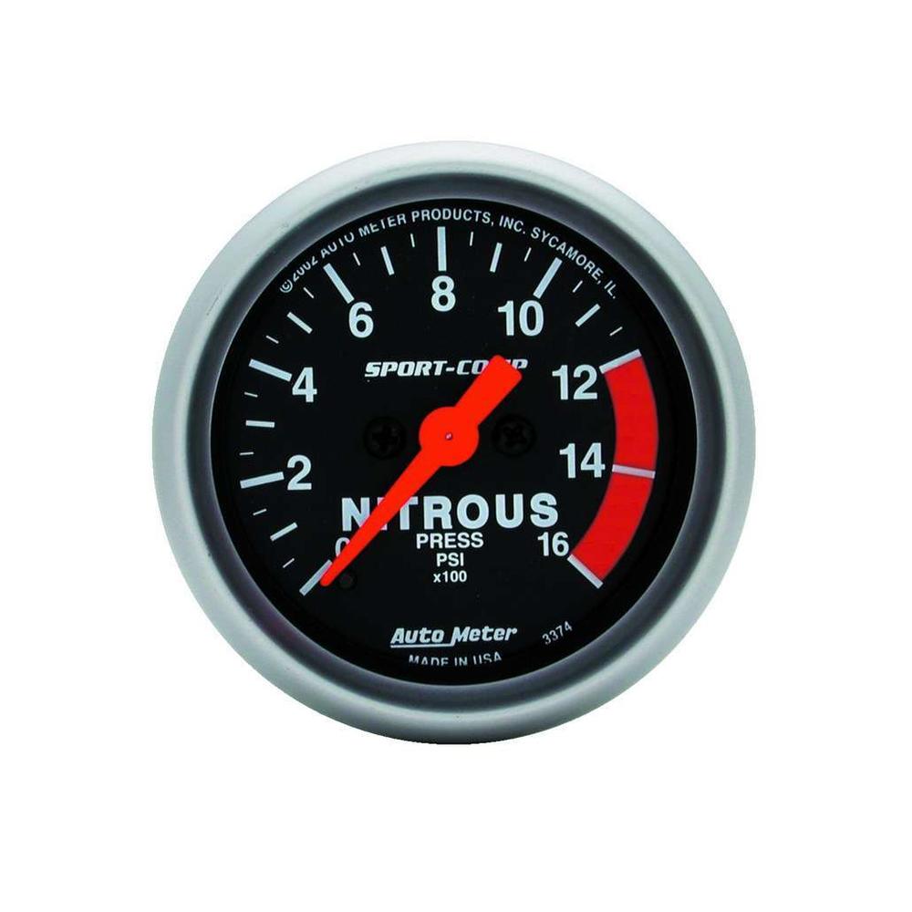 AutoMeter 3374 Sport-Comp Electric Nitrous Pressure Gauge