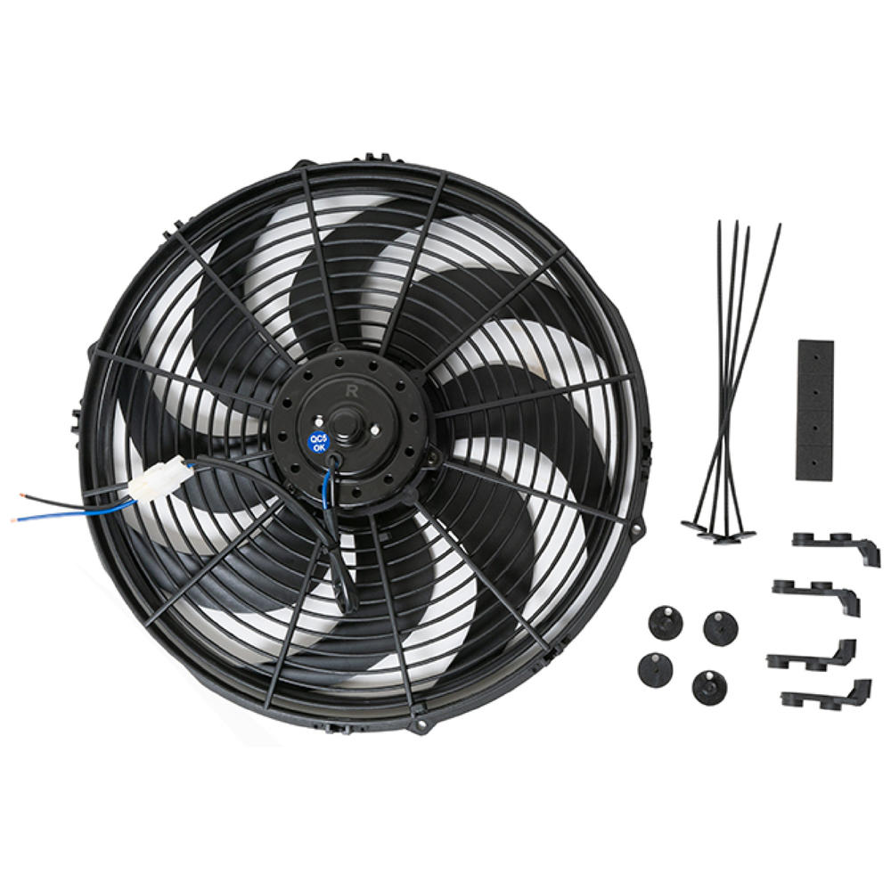 Racing Power Company Racing Power R1014 14" Universal Cooling Fan (W/Curved Blades 12V (Cfm2525)(Rpm2050)10Amps Reversible)