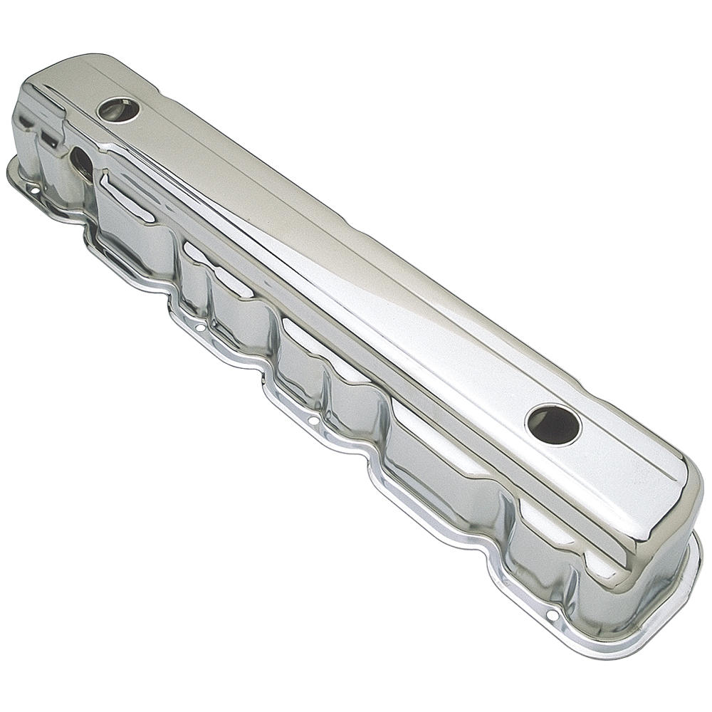 TRANS-DAPT PERFORMANCE PRODUCTS TRADITIONAL DESIGN VALVE COVERS; SHORT; CHEVY 194, 230, 250, 292 L6- CHROME