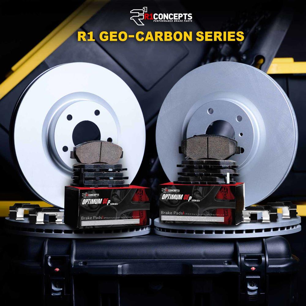 R1 Concepts WDUH2-65007 R1 Brake Rotors - Carbon Coated w/ Optimum Oe Pads & Hdw