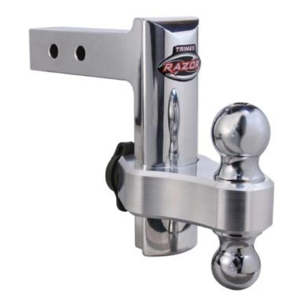 Trimax TRZ6AL 6" Premium Aluminum Adjustable Hitch with Dual Hitch Ball and T3 Receiver Lock