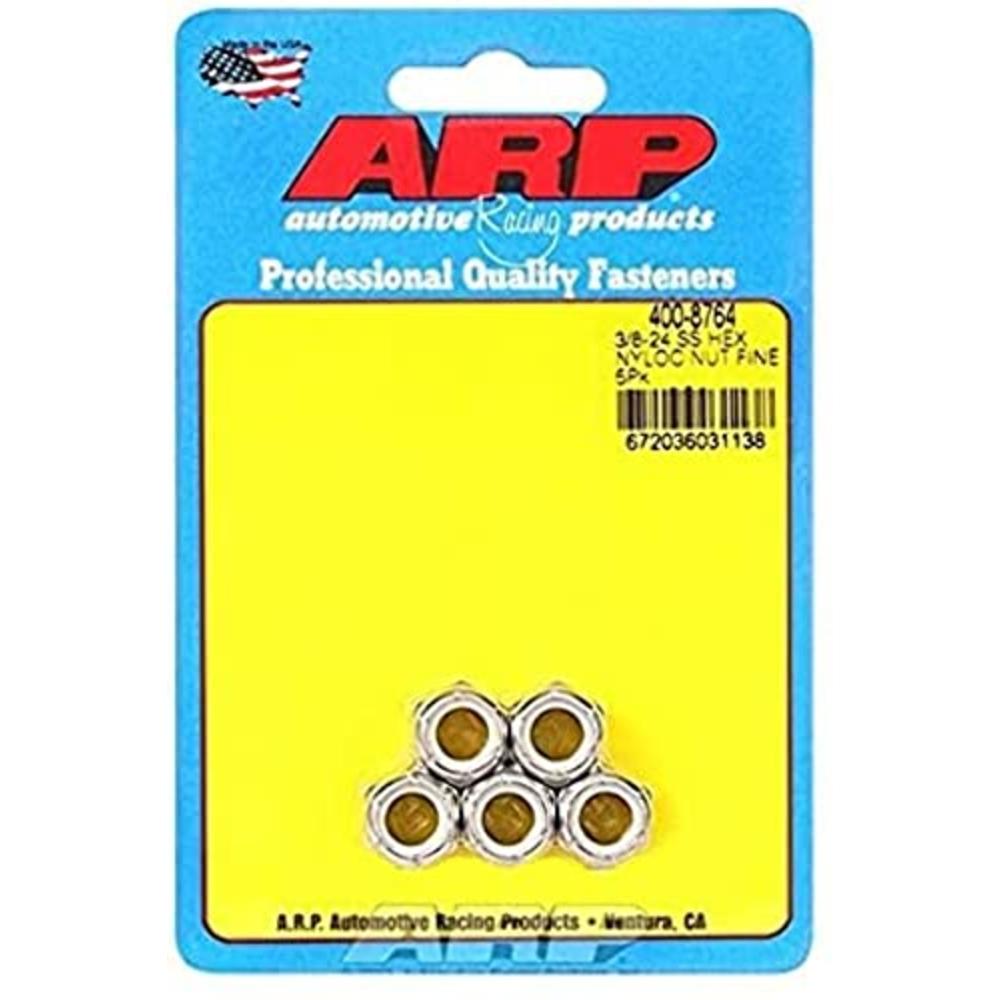 Auto Racing Products ARP 400-8764 3/8"-24 6-Point Stainless Steel Fine Nut - 5 Piece