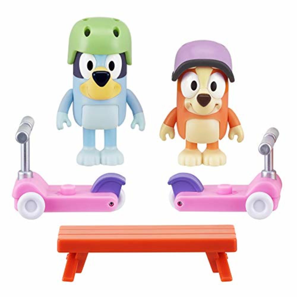 Bluey Vehicle 2-Pack, 2.5-3" Bluey & Bingo Articulated Figures - Scooter Time
