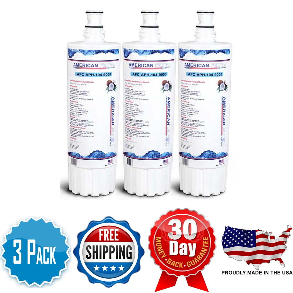 American Filter Company BEV140 Water Filters (made by AFC™ Model # AFC-APH-300-12000SKH Comparable to 3M® AquaPure® BEV140) Made in U.S.A - 3 Filters
