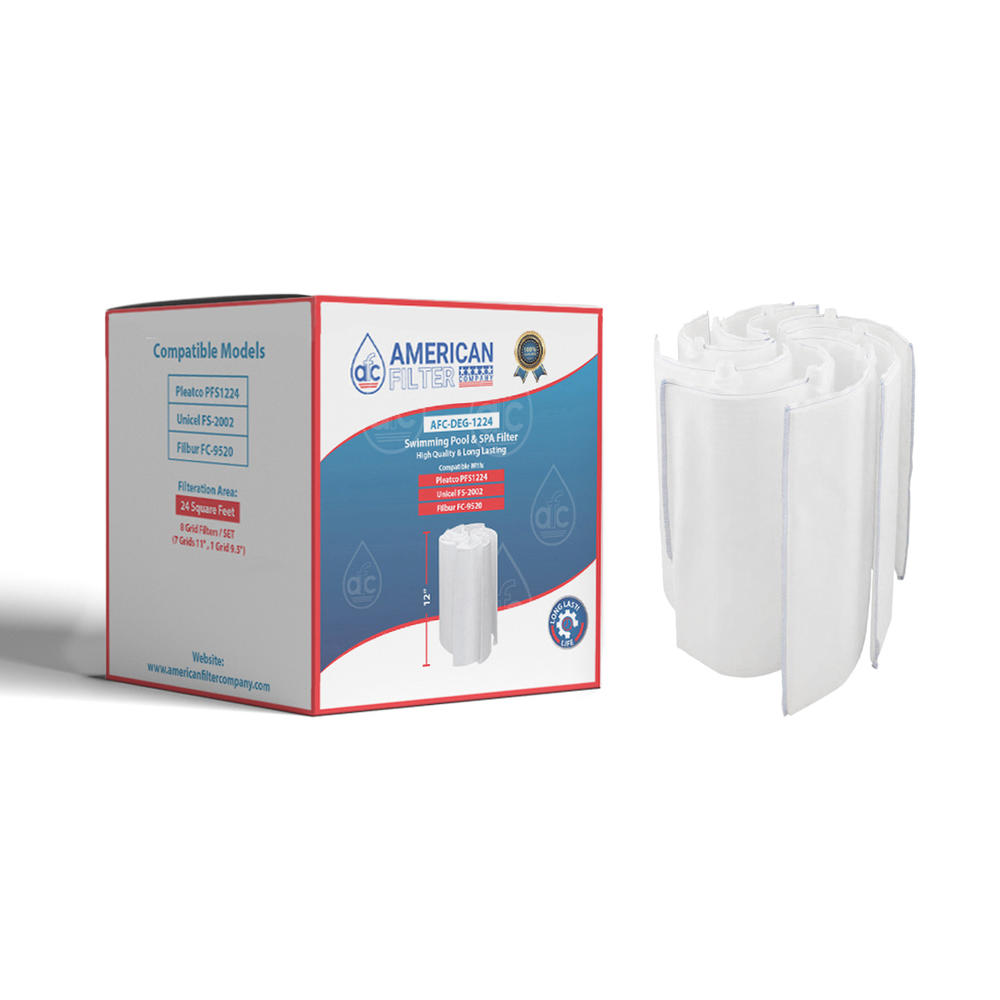 American Filter Company AFC&trade; Brand Model # AFC-DEG-1224 , Swimming Pool DE Filter Grid Set , Compatible with Pleatco PFS1224 - 24 Sq. Ft.
