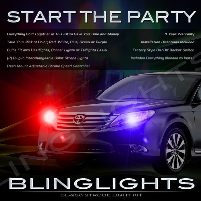 blinglights Toyota Avalon Police Strobe Light Kit for Headlamps Headlights Head Lamps Lights Strobes