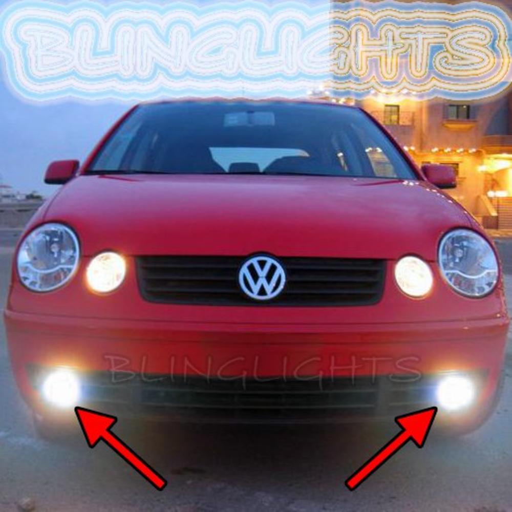 blinglights 2002 2003 2004 2005 Volkswagen VW Polo Mk4 9N Xenon Fog Lamps Driving Lights Foglamps Foglights Kit