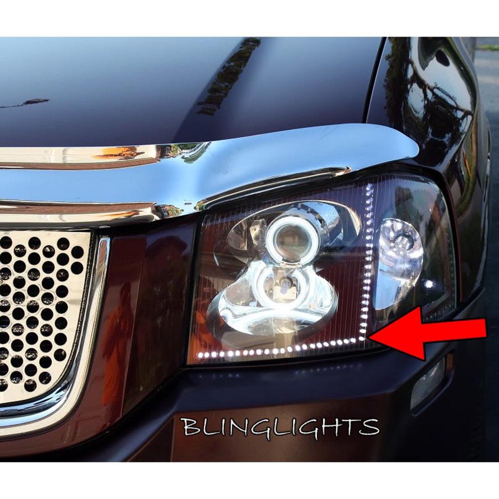 blinglights GMC Envoy LED DRL Head Light Strips Day Time Running Lamps Pair